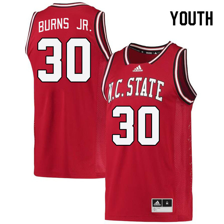 Youth #30 DJ Burns Jr. NC State Wolfpack College Basketball Jerseys Stitched Sale-Retro
